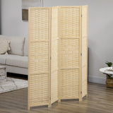 easycomfort easycomfort paravento separe da interno a 4 ante in legno e bambu pieghevole e salvaspazio altezza 170cm marrone