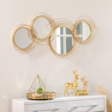 easycomfort easycomfort decorazione murale 3d in metallo wall art a cerchi con specchi 107x56cm oro
