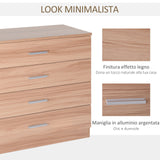 easycomfort easycomfort cassettiera salvaspazio in legno como con 4 cassetti per camera da letto rovere 72x33 5x67cm ean 8054144131146