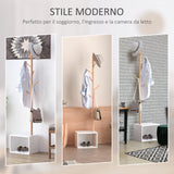 easycomfort easycomfort appendiabiti con panchina cubo per scarpe per ingresso e camera da letto 6 ganci bambu legno mdf bianco 40x30x180cm ean 8054111841023