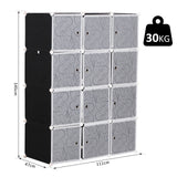 easycomfort easycomfort armadio guardaroba modulare cubi salvaspazio da casa bianco e nero in pp 111 x 47 x 145 cm ean 8054111849463