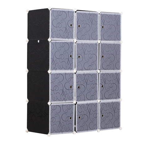 easycomfort easycomfort armadio guardaroba modulare cubi salvaspazio da casa bianco e nero in pp 111 x 47 x 145 cm ean 8054111849463