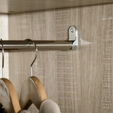 easycomfort easycomfort armadio 2 ante in legno con 4 vani 2 cassetti e appendiabiti color legno e bianco 90x50x190cm