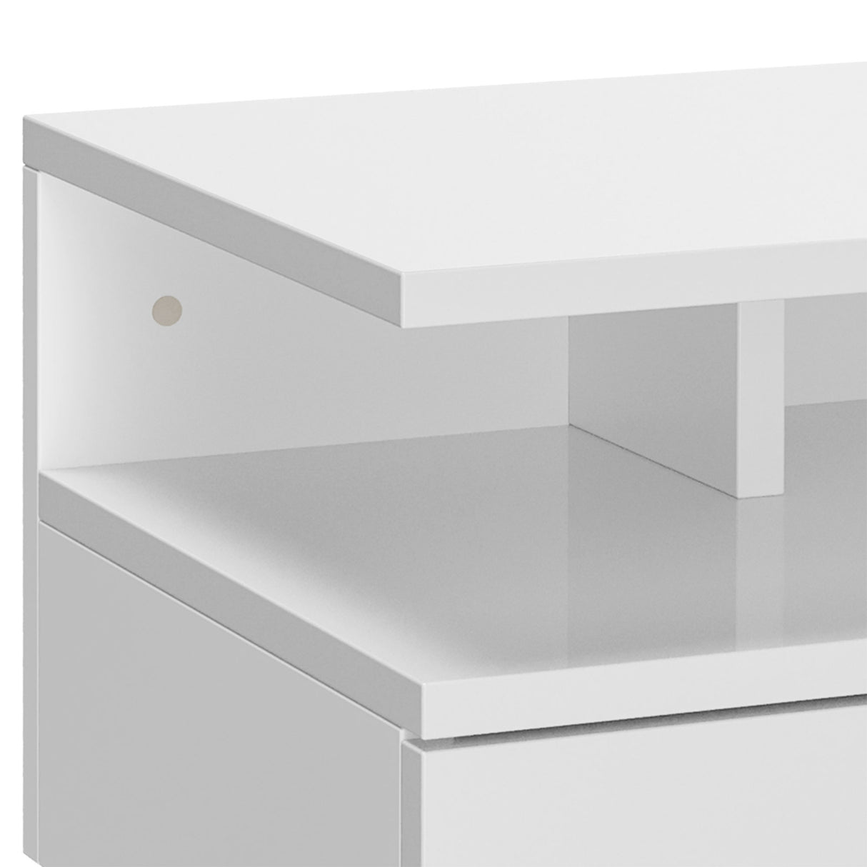 easycomfort easycomfort set da 2 comodini moderni sospesi con cassetto e mensola in legno 35x32x22 5cm bianco lucido