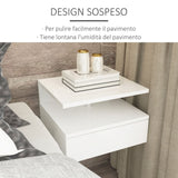 easycomfort easycomfort set da 2 comodini sospesi per camera da letto con cassetto e mensola superiore in legno 35x32x22 5cm