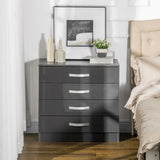 easycomfort easycomfort cassettiera da 4 cassetti con maniglie di metallo in truciolato 75x36x72 cm grigio