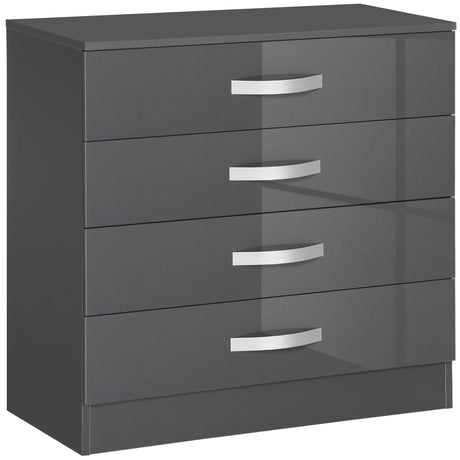 easycomfort easycomfort cassettiera da 4 cassetti con maniglie di metallo in truciolato 75x36x72 cm grigio