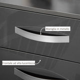 easycomfort easycomfort set 2 comodini moderni con 3 cassetti per camera da letto e soggiorno in truciolato 40x36x56 cm grigio