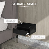 easycomfort easycomfort set 2 comodini sospesi in truciolato nero per camera da letto e soggiorno 40x30x19 5 cm nero
