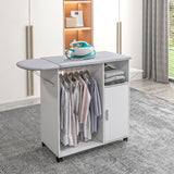 easycomfort easycomfort mobile asse da stiro con piano dappoggio 3 ripiani a cubo e guida 107x42 5x99cm bianco
