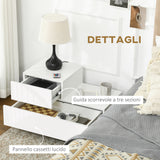 easycomfort easycomfort comodino moderno con 16 luci led rgb telecomando e due cassetti in truciolato 70x37x38cm bianco