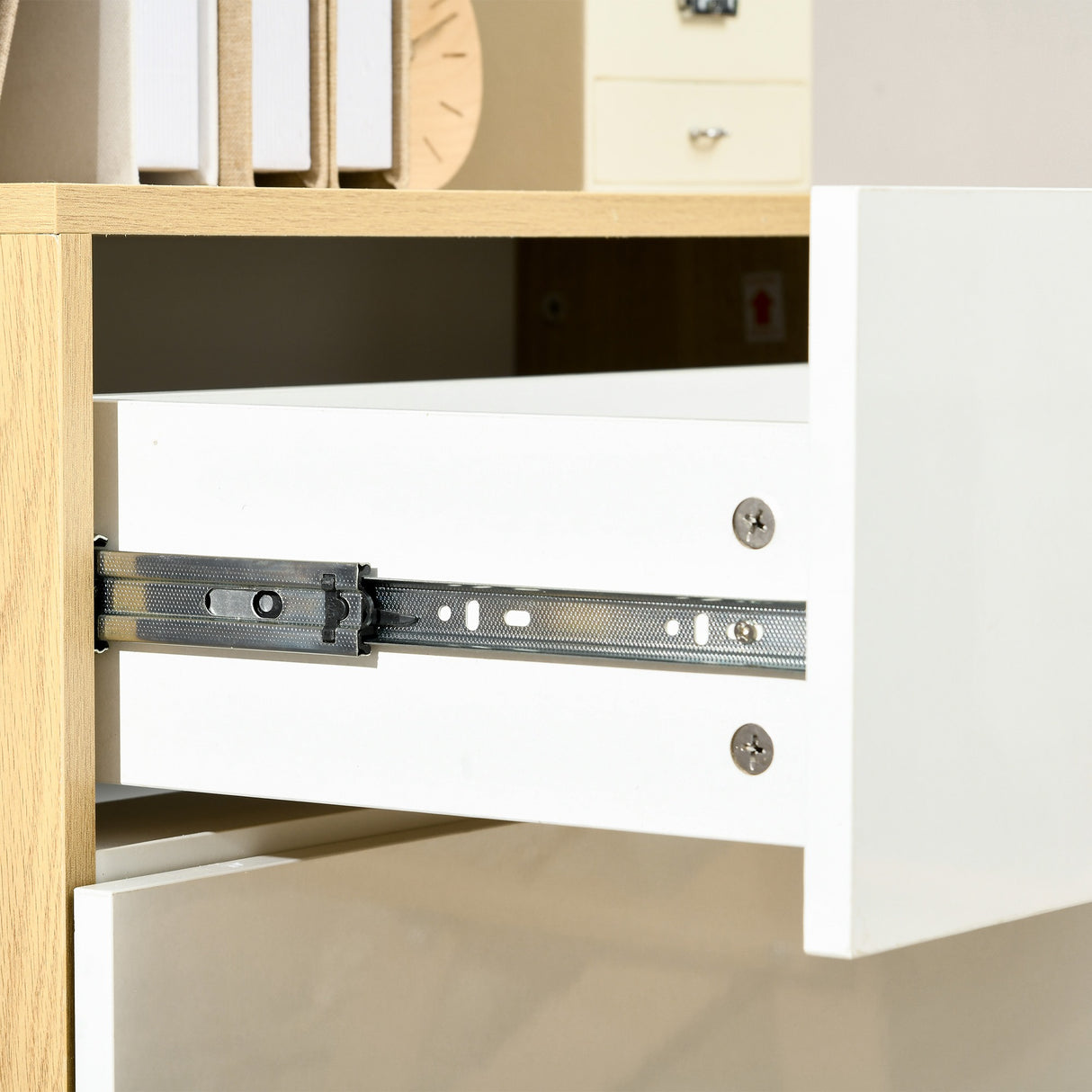 easycomfort easycomfort cassettiera con 4 cassetti per soggiorno e camera da letto con maniglie in lega di alluminio 70x35x92cm bianco