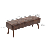 easycomfort easycomfort panca fondoletto e da ingresso imbottita con rivestimento in pu 114x38x42cm marrone