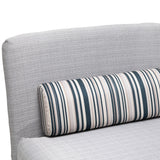 easycomfort easycomfort poltrona letto in ferro e cotone con cuscino a righe 75 x 70 x 75cm grigio ean 8055776914640