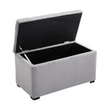 easycomfort easycomfort cassapanca portaoggetti multiuso con 2 sgabelli pouf in velluto grigio perla ean 8055776914008