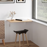 easycomfort easycomfort tavolino a muro pieghevole salvaspazio in mdf e telaio in metallo per cucina salotto color legno 60x40x20cm