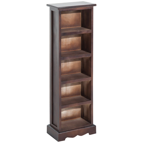 easycomfort easycomfort mobiletto scaffale porta cd con 5 ripiani di archivazione in legno marrone 30x 17x 90cm ean 8054144131269