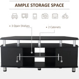 easycomfort easycomfort mobile porta tv classico da soggiorno con 2 ripiani e 2 armadietti in mdf e acciaio inox nero 120x39 5x52cm ean 8055776910765