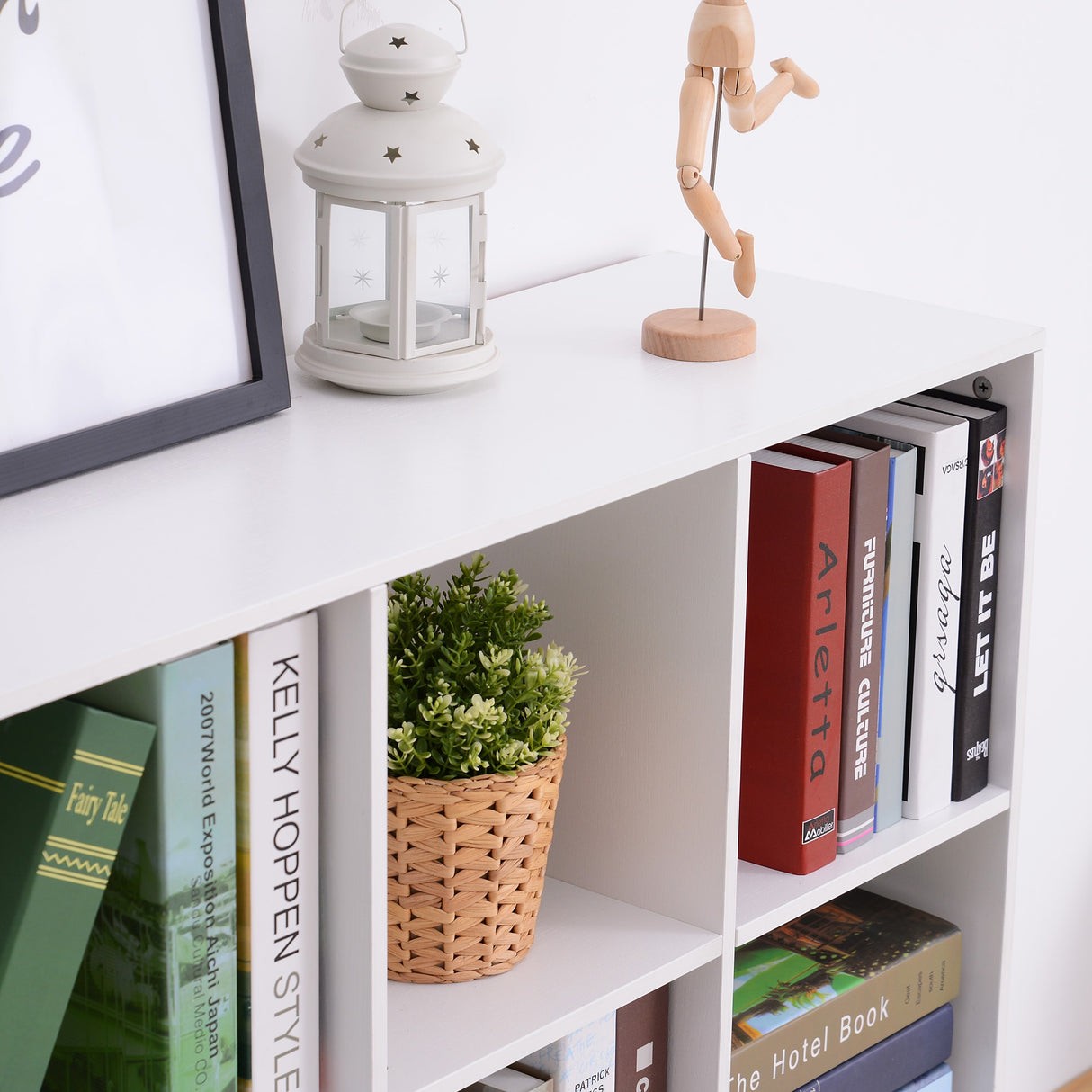 easycomfort easycomfort libreria bianca per casa e ufficio scaffale dal design moderno con 9 scomparti in legno 91x29 5x91cm ean 8054111845700