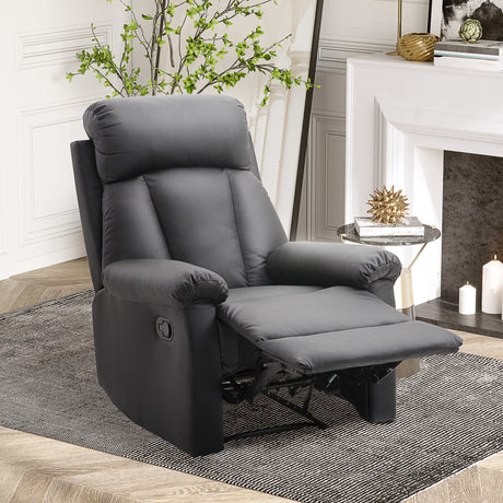 easycomfort easycomfort poltrona relax reclinabile imbottita ergonomica con poggiapiedi pelle pu 80 x 97 x 107cm nero ean 8055776912912