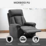 easycomfort easycomfort poltrona relax reclinabile imbottita ergonomica con poggiapiedi pelle pu 80 x 97 x 107cm nero ean 8055776912912