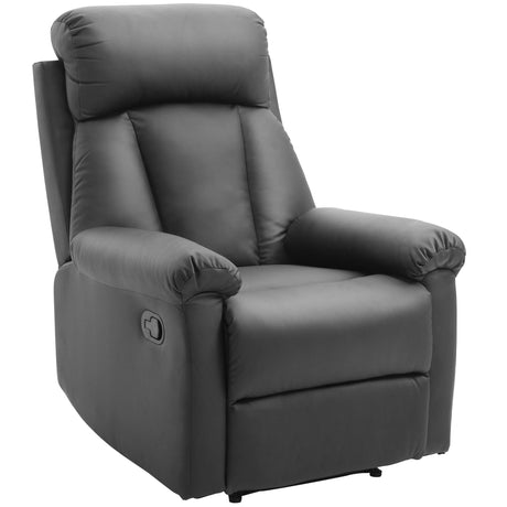 easycomfort easycomfort poltrona relax reclinabile imbottita ergonomica con poggiapiedi pelle pu 80 x 97 x 107cm nero ean 8055776912912