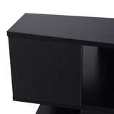 easycomfort easycomfort tavolino da salotto basso a 3 ripiani tavolino da caffe in legno arredamento moderno salvaspazio nero 40x40x43cm
