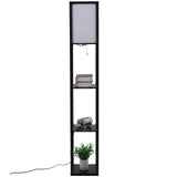 easycomfort easycomfort lampada da terra moderna lampadina illuminazione interna salvaspazio con ripiani da soggiorno cotone mdf 26 x 26 x 160 cm nero e bianco ean 8054111846059