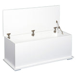 easycomfort easycomfort panca contenitore multiuso in legno mdf apertura con blocco di sicurezza 81x40x46cm bianco