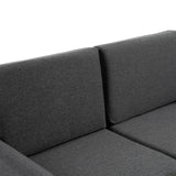 easycomfort easycomfort divano a 2 posti a seduta ampia con cuscini rimovibili da salotto in tessuto effetto lino e gommapiuma 141x70x78 cm grigio scuro e nero ean 8055776914503