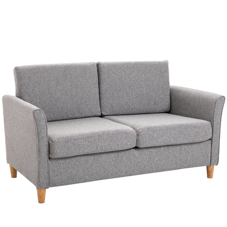 easycomfort easycomfort divano due posti linea moderna e compatta in lino grigio e legno 70cmx141cmx78cm ean 8055776914701