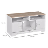 easycomfort easycomfort mobile tv con 3 scomparti aperti 2 armadietti e piano dappoggio mobile per tv fino a 50 in truciolato 105x40x52cm bianco e legno