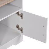 easycomfort easycomfort mobile tv con 3 scomparti aperti 2 armadietti e piano dappoggio mobile per tv fino a 50 in truciolato 105x40x52cm bianco e legno