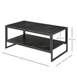 easycomfort easycomfort tavolino da caffe nero effetto marmo con ripiano inferiore ean 8054144137636