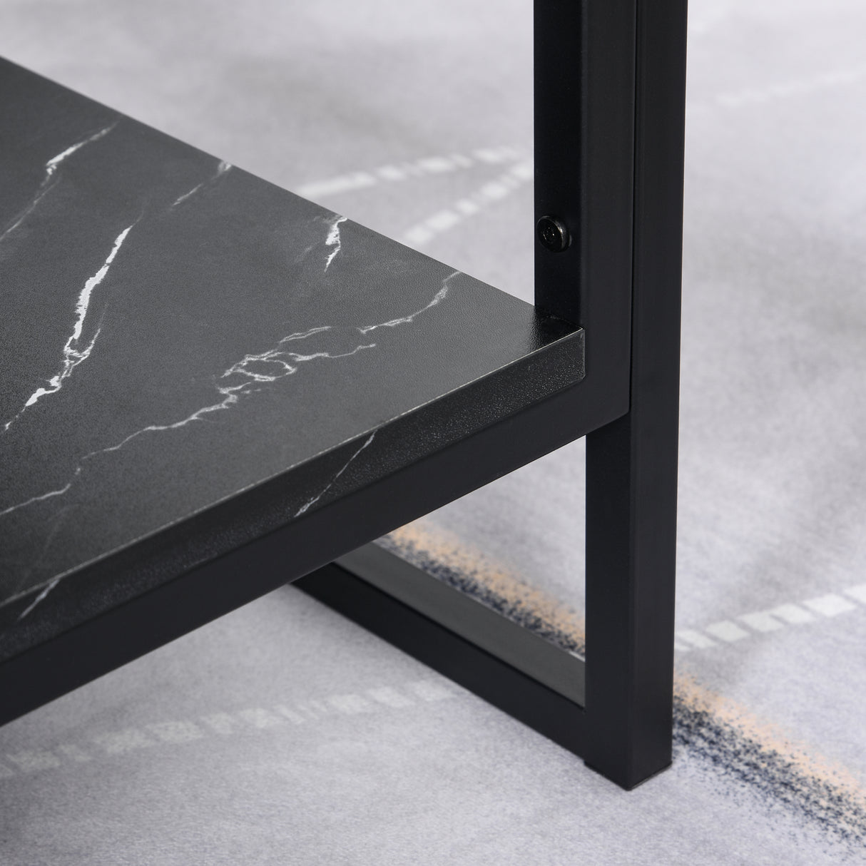 easycomfort easycomfort tavolino da caffe nero effetto marmo con ripiano inferiore ean 8054144137636