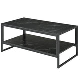 easycomfort easycomfort tavolino da caffe nero effetto marmo con ripiano inferiore ean 8054144137636