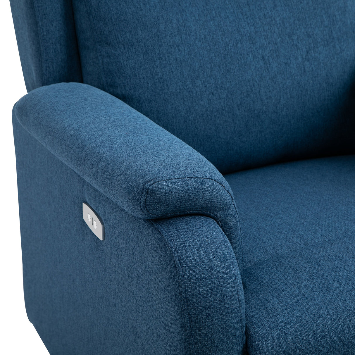 easycomfort easycomfort poltrona relax elettrica con schienale reclinabile 160 poggiapiedi e porta usb lino blu ean 8055776912745