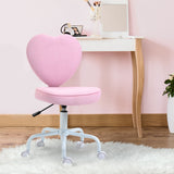 easycomfort easycomfort sedia per scrivania a forma di cuore con 5 rotelle e altezza regolabile in tessuto rosa 40x50x79 89cm ean 8054144131924