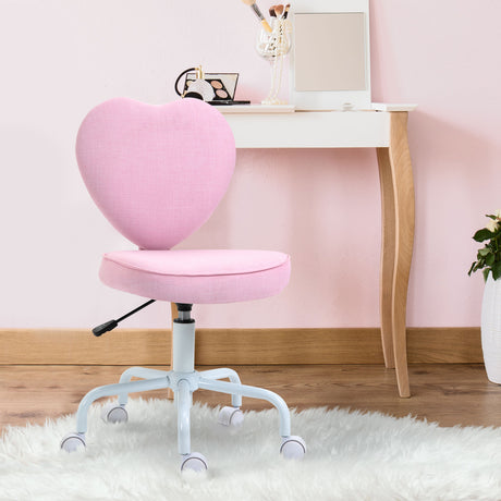 easycomfort easycomfort sedia per scrivania a forma di cuore con 5 rotelle e altezza regolabile in tessuto rosa 40x50x79 89cm ean 8054144131924