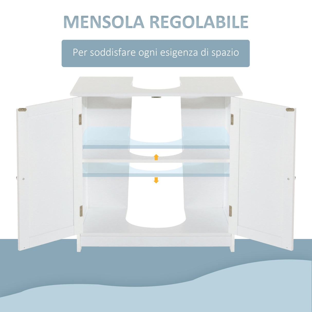 easycomfort easycomfort amardietto sottolavabo in mdf mobiletto sottolavello bianco per bagno con 2 ante 60x30x60cm ean 8054111843294