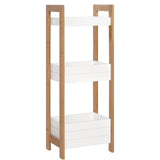 easycomfort easycomfort mobiletto bagno a 3 ripiani compatto in legno mdf bianco e bambu 27 5x20 8x74cm