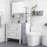 easycomfort easycomfort mobiletto a colonna salvaspazio in legno armadietto da bagno con ripiani e armadietti bianco 15x33x136 5cm ean 8054111841566