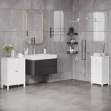 easycomfort easycomfort mobiletto da bagno mobiletto multiuso salvaspazio con armadietto 2 ripiani 2 ante maniglie in mdf 60 x 30 x 80cm bianco ean 8054144130422