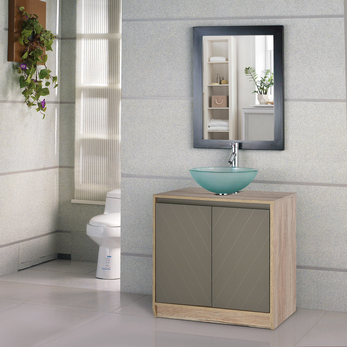 easycomfort easycomfort armadietto sottolavabo in mdf con ritaglio per lavandino con 2 ante e 2 mensole regolabili 60 x 30 x 60cm ean 8054111847827