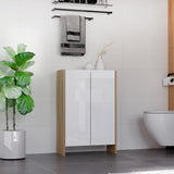 easycomfort easycomfort armadietto a due ante per bagno mobiletto da ingresso o camera in legno color rovere e bianco 60 x 25 x 90cm ean 8054111847759