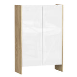 easycomfort easycomfort armadietto a due ante per bagno mobiletto da ingresso o camera in legno color rovere e bianco 60 x 25 x 90cm ean 8054111847759