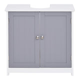 easycomfort easycomfort mobile sotto lavabo bagno con taglio a u armadietto 2 ante con mensola regolabile in mdf 60x30x60cm bianco grigio