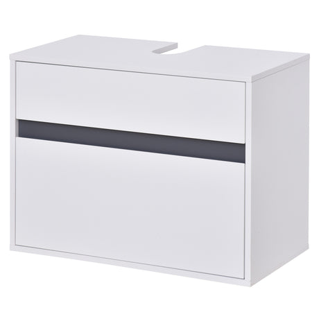 easycomfort easycomfort mobiletto sottolavabo e copricolonna per il bagno in legno bianco con 2 cassetti e taglio a u 67 x 36 x 52cm ean 8054111848138