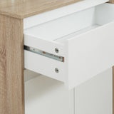 easycomfort easycomfort mobile bagno multiuso mobiletto da bagno con armadietto e cassetto salvaspazio color legno e bianco 60x30x90cm