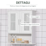 easycomfort easycomfort mobiletto da bagno a muro salvaspazio con armadietto e ripiano 60x20x70 cm bianco